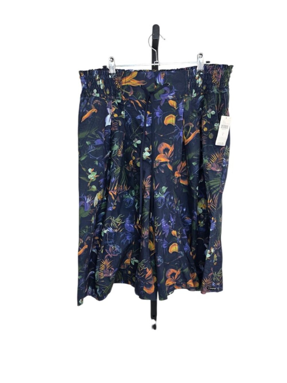 Anthropologie Ruched Poplin Gaucho Pants, Cropped, Capri, Cotton, Floral, Sz L